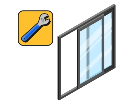 Reparation of sliding door / French window